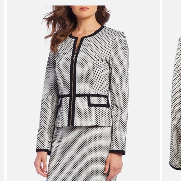 Calvin Klein Jackets & Blazers - Calvin Klein Women's Petite Piped Peplum jacket